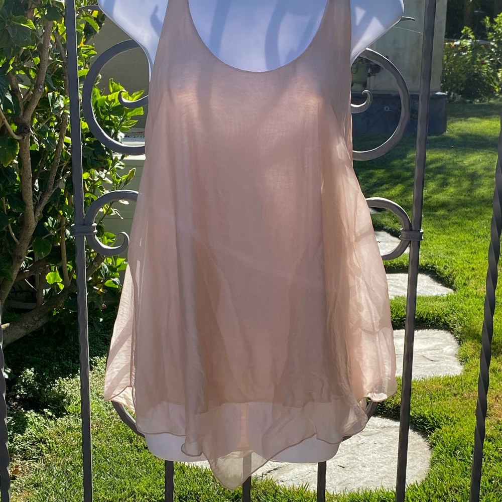 Blush Pink Airy Halter Top Sleeveless blush color - Picture 2 of 5